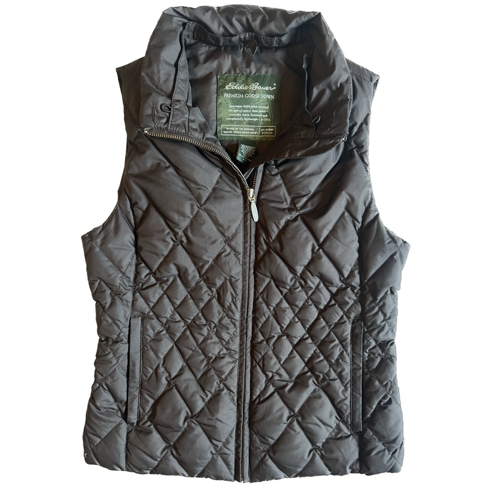 Eddie Bauer Premium goose down brown puffer vest
